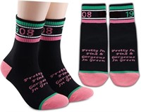 LEVLO Sorority Socks-Mid Calf-M- 2 Pairs