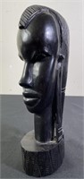 Hand Carved Ebony Wood Tribal Bust - Nigeria