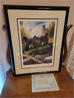 Black bear cubs limited edition lithograph by