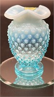 Fenton Blue Opal Hobnail Hatpin Vase
