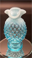 Fenton Blue Opal Hobnail Hatpin Vase Uv Reactive