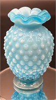 Fenton Blue Opal Hobnail Hatpin Vase