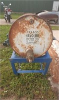 Texaco 30 gallon oil barrel w/ stand
