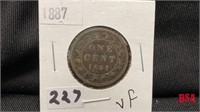 1887 large Canadian penny
