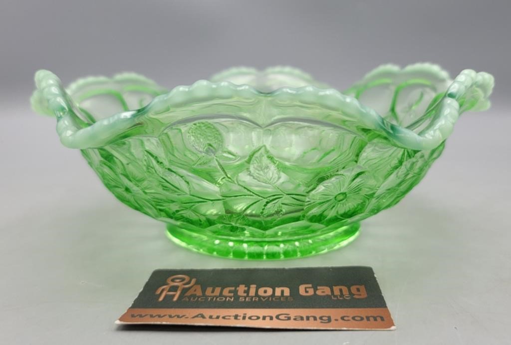 Fenton Opalescent Uranium Glass Bowl