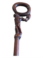 African Hand-Carved Walking Cane