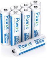 Powxs AA Rechargeable Batteries, 8pcs
