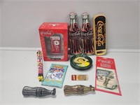 Coca-Cola Pens, Coasters, Metal Handles