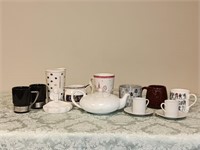 MISC CUPS WITH TEA POT 13 PIECES