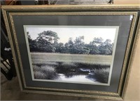3 x 4 Foot Framed Print of Egret in Low Water