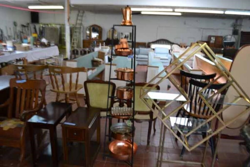 Rack Full of Copper Pots