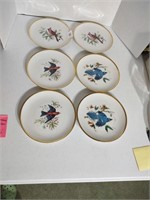 Audubon Society, set of 6 bird plates, 2 each of