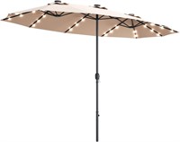 Tangkula 15 Ft Solar LED Patio Umbrella