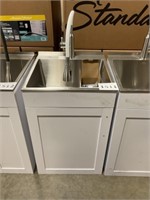 Transolid® White Shaker Panel Laundry Cabinet
