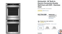 KitchenAid - 24" Built-In ElectricDouble Wall Oven