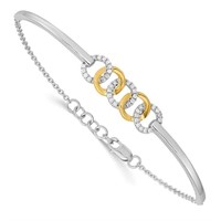14k- Diamond Circles Bar 7in with Bracelet