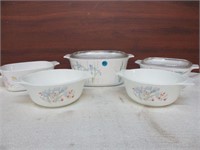 3 Corning Ware & 2 Pyrex Bowls