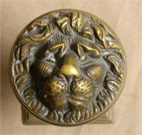 Lion's Head Cast Bronze Drapery Pull.