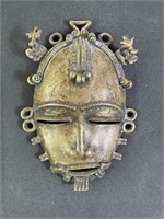 Bronze Forfed African Tribal Mask
