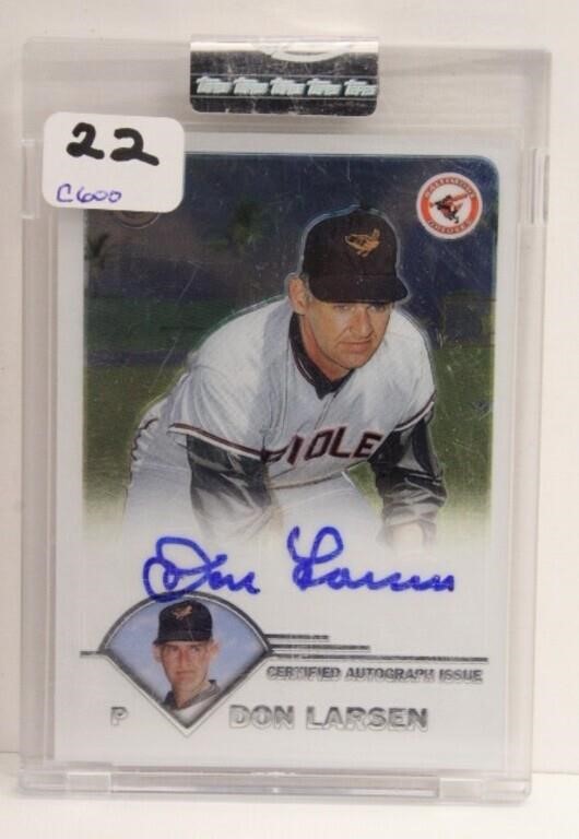 DON LARSEN CERTIFIED AUTOGRAPHED BASEBALL CARD