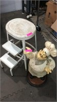 Vtg Metal Step Stool and Chef Figure K9A