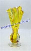 Multi Color Blown Glass Vase (7”)