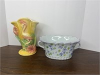 Vtg Hull Pelican Vase & Andrea by Sadek Planter