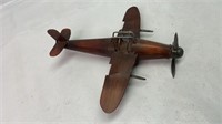 Handmade wooden and metal fighter plane