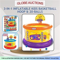 3-IN-1 BASKETBALL HOOP & 20-BALLS FOR KIDS