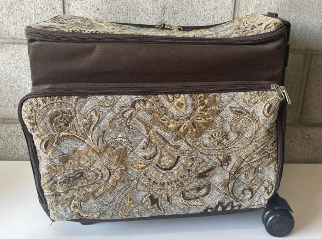 Travel Bag On Wheels w/Quilting Magazines