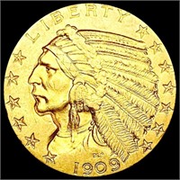1909 $5 Gold Half Eagle UNCIRCULATED