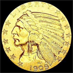1909 $5 Gold Half Eagle UNCIRCULATED
