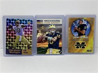 (3) Tom Brady Michigan Rookie Football Cards