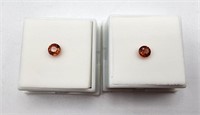 Two 0.9ct avg 5.5mm Spessartite garnet gemstones