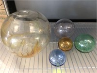 BLOWN GLASS BALLS ASSORTED SIZES AND COLORS