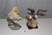 Two Ceramic Eagle Statues