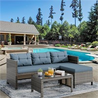 Meilocar Patio Set 3 Pieces (Grayish Blue)