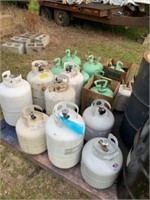 LOT OF PROPANE TANKS AND R22 REFRIGERANT