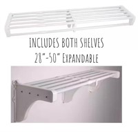 28"-50" Metal Expandable Shelves w End Brackets