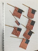 7 Vintage mini American flags