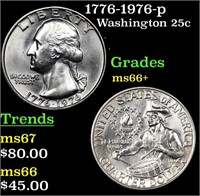 1776-1976-p Washington Quarter 25c Grades GEM++ Un