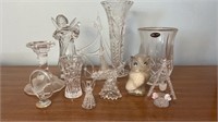 Collection of clear glass decor