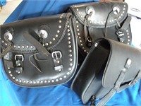 Vintage Leather Motorcycle Bags 2 Saddle Bags (13