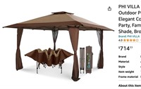 PHI VILLA 13' x 13' Patio Gazebo Tent Outdoor