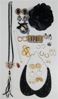 Vintage Gold, Black & Silver Costume Jewelry