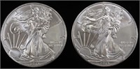 (2) 2013 AMERICAN SILVER EAGLES