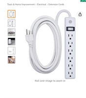 GE 6-Outlet Power Strip, 12 Ft Extension Cord