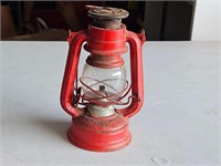 Red 1950's Winged Wheel Oil Lamp