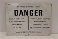 DEPARTMENT OF NATIONAL DEFENCE "DANAGER" SST SIGN