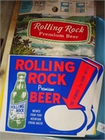 (5) Cardboard Rolling Rock & Pabst Beer